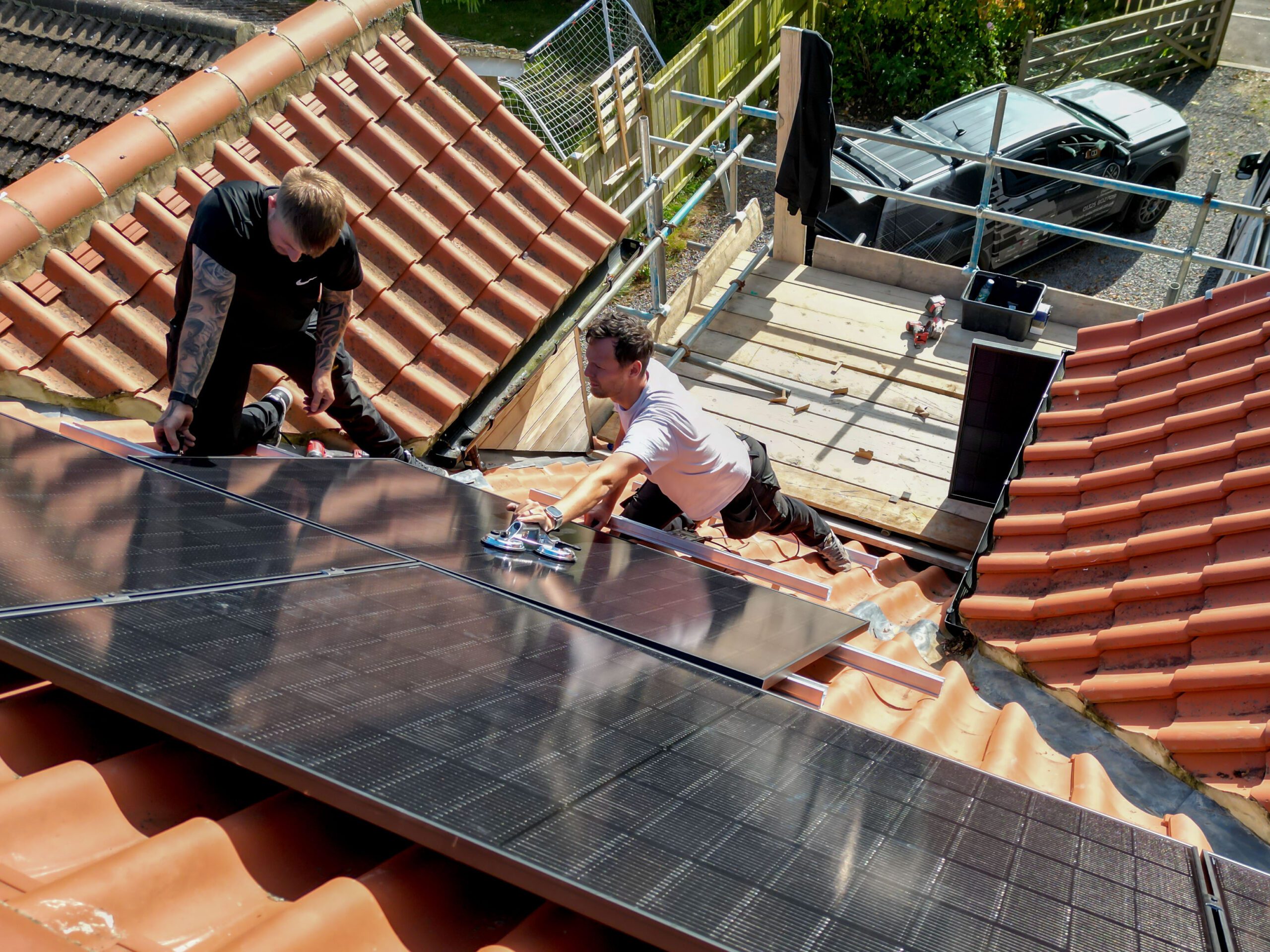 Dan working on solar panel