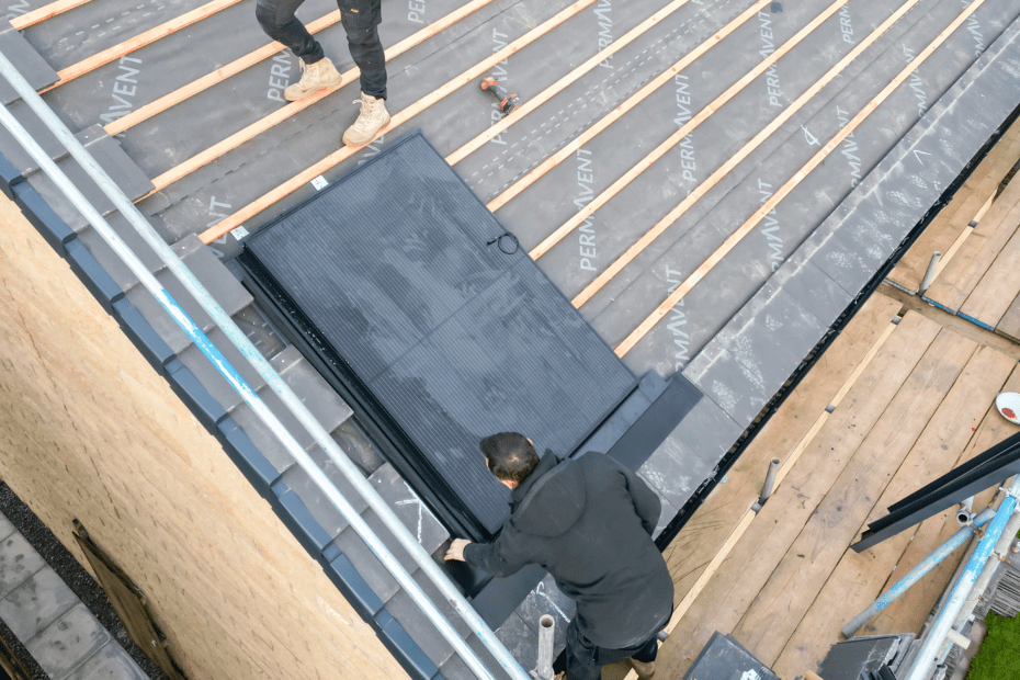 Dan and Jay working on Solar PV Installation