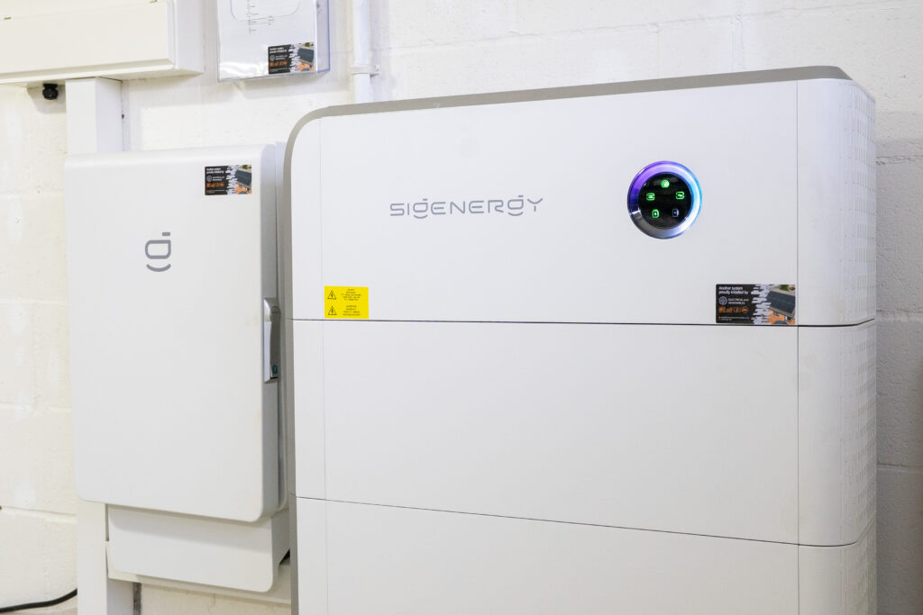 A sigenergy battery and backup gateway installed by DMH Electrical and Renewables in Darlington