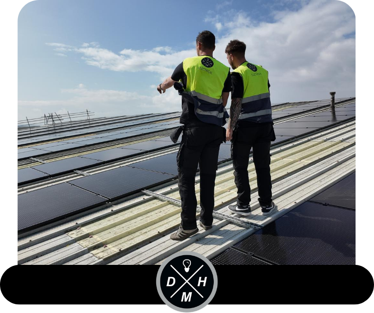 Dan and jay on commerical roof solar panels